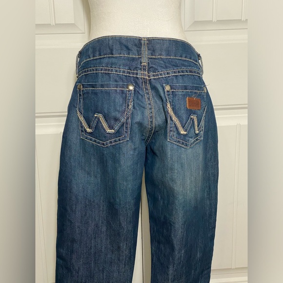 Wrangler Premium Patch Pink Label Womens Bootcut Denim Jeans Size 5/6 X 32 - Picture 3 of 8